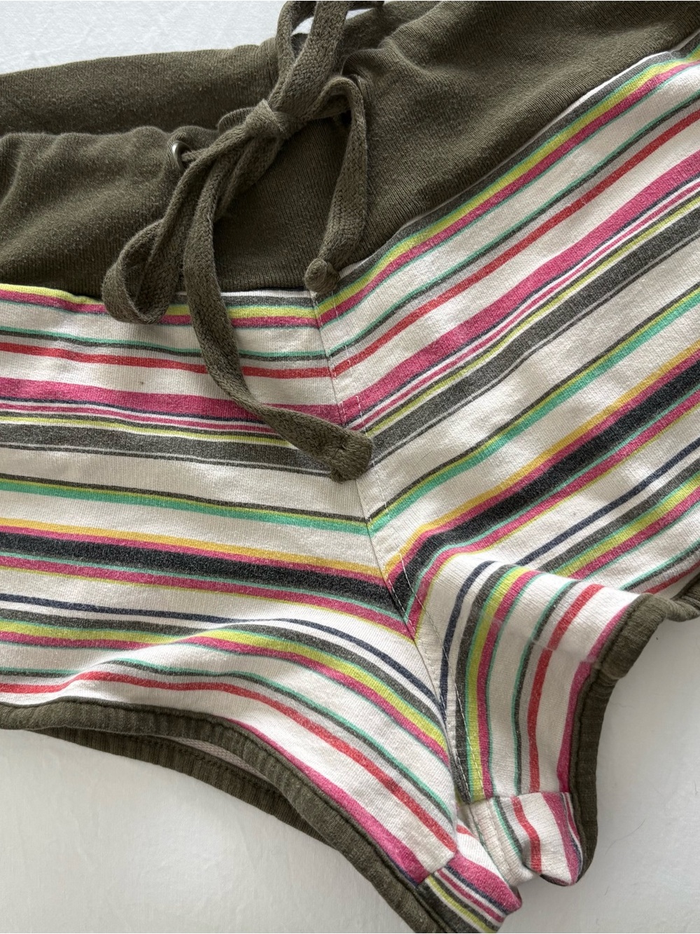 Hurley Women’s Olive Green Striped Shorts - Picture 7 of 12